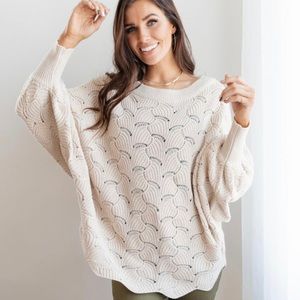 New Without Tags, Slouchy, Taupe Andree by Unit Sweater - Size Small